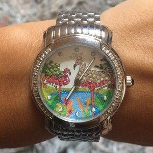 Invicta Flamingo Watch w/case, cloth & extra links